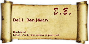 Deli Benjámin névjegykártya