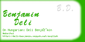 benjamin deli business card